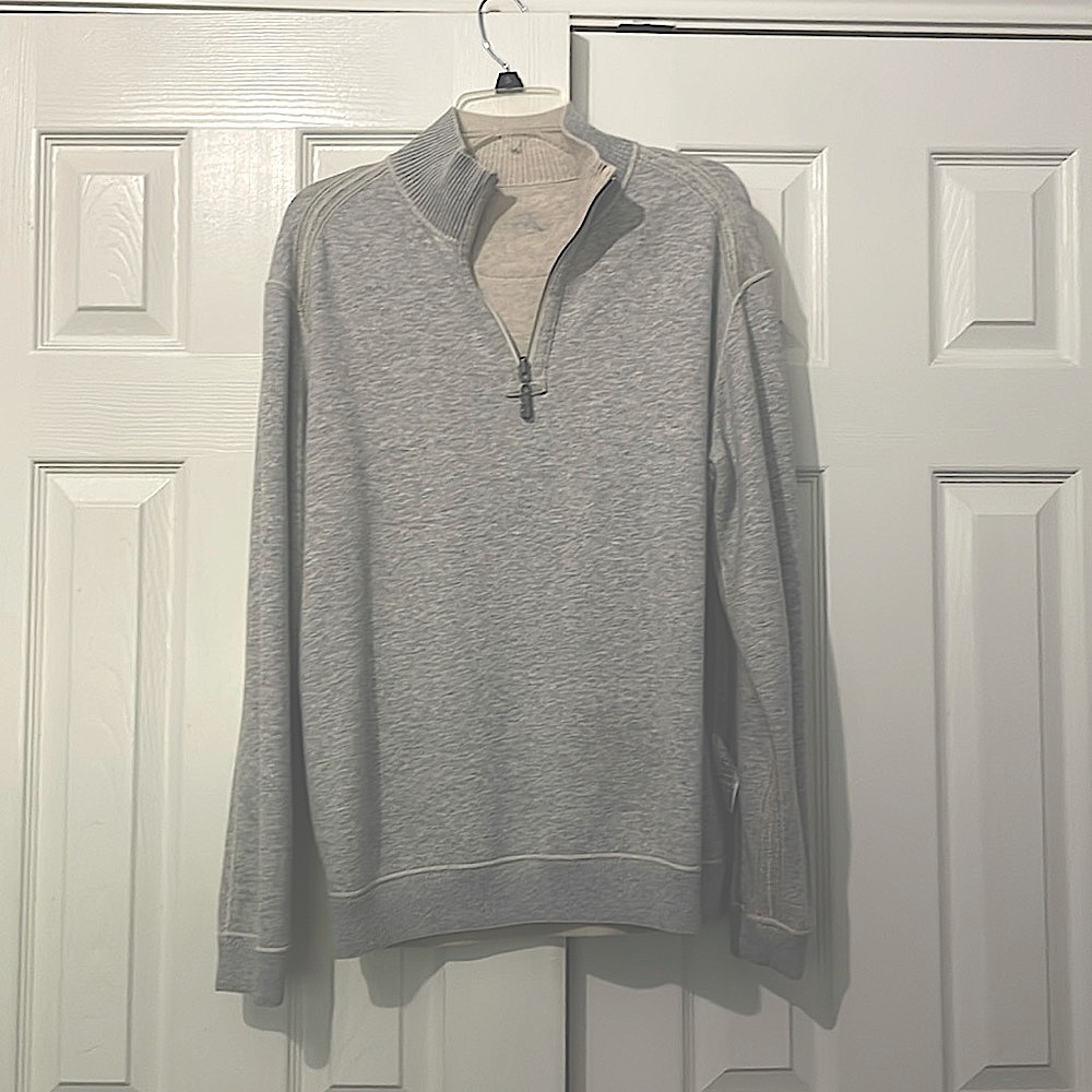 Tommy Bahamas zip up reversible sweater Gray/beige